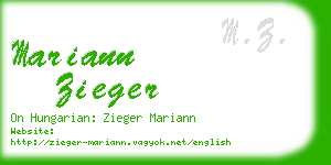 mariann zieger business card